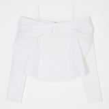 RIBBON OFF SHOULDER BLOUSE White / 1 (S)