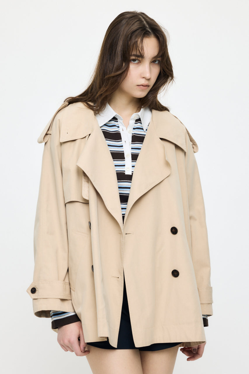 SHORT TRENCH COAT Beige / Free