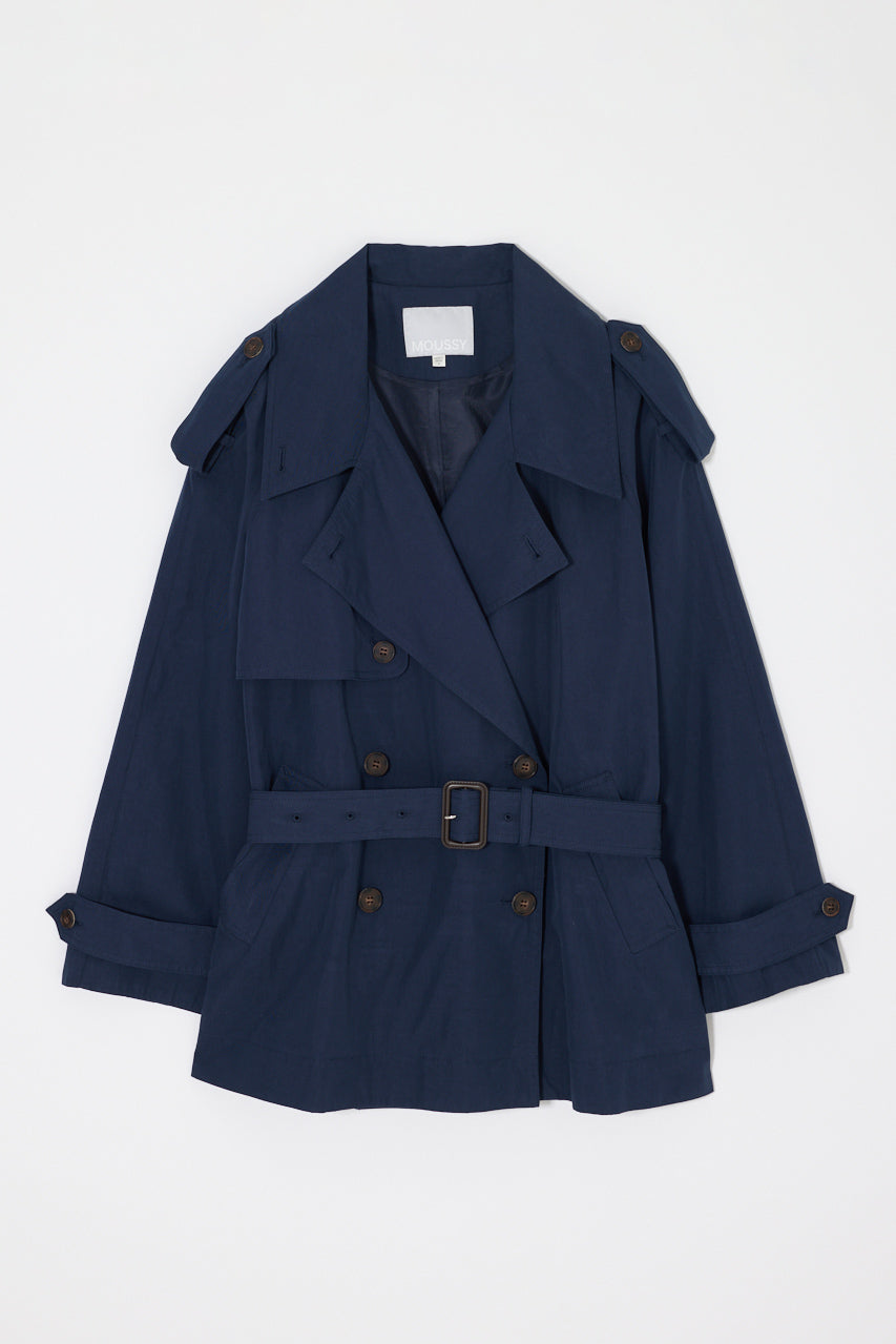 SHORT TRENCH COAT Navy / Free