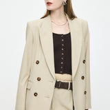 DOUBLE BREASTED JACKET Light Beige / 1 (S)