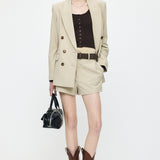 DOUBLE BREASTED JACKET Light Beige / 1 (S)