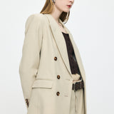 DOUBLE BREASTED JACKET Light Beige / 1 (S)