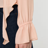 CHIFFON RUFFLE BLOUSE Light Pink / Free