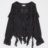 CHIFFON RUFFLE BLOUSE Multi Black / Free