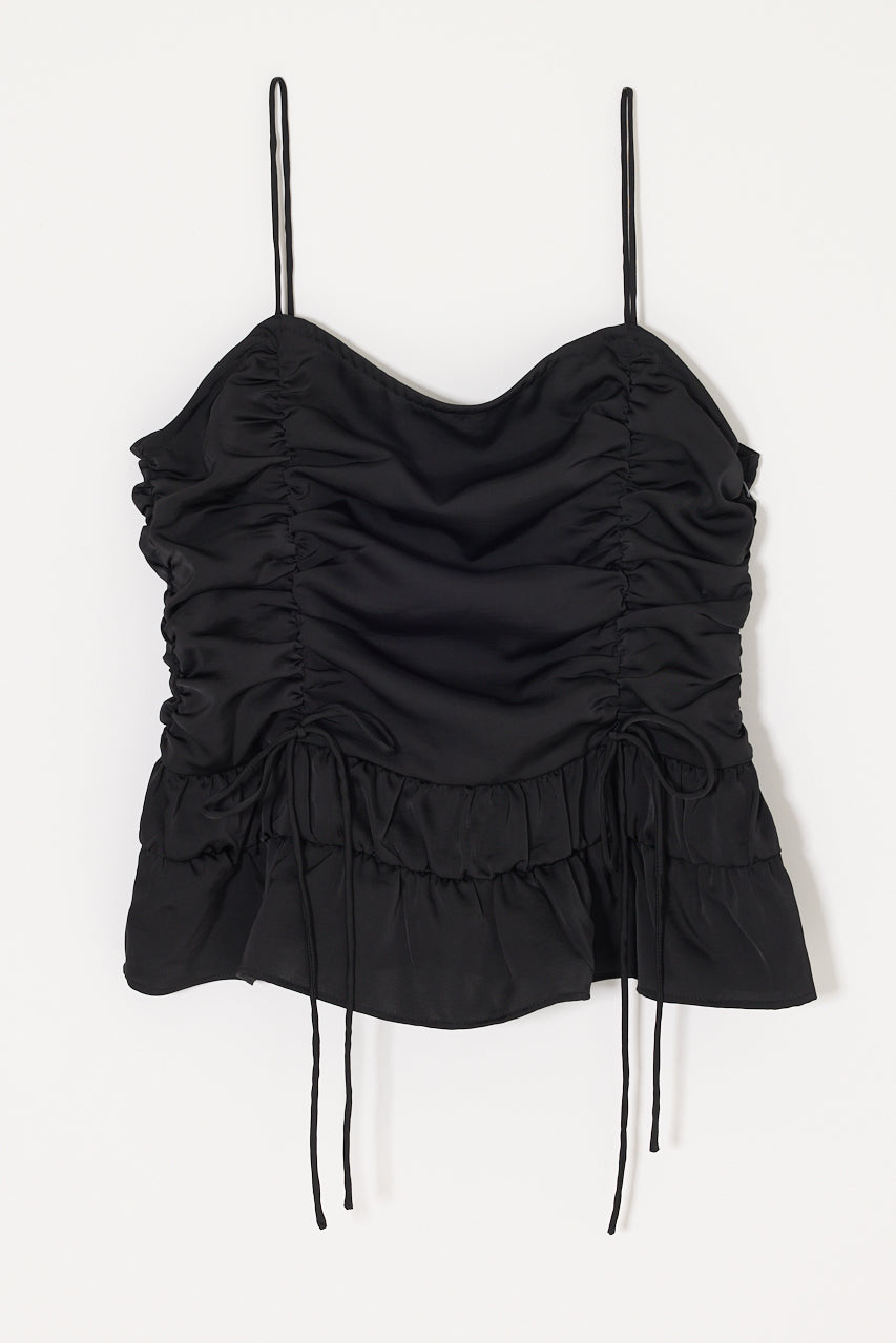 SATIN GATHER CAMI Black / Free