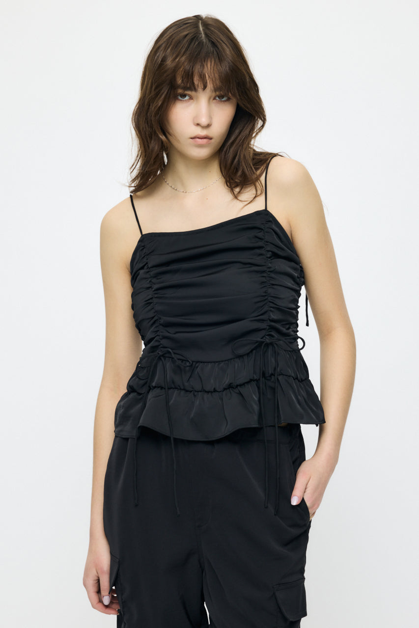 SATIN GATHER CAMI Black / Free