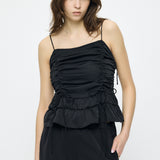SATIN GATHER CAMI Black / Free