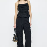SATIN GATHER CAMI Black / Free