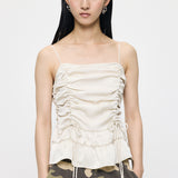 SATIN GATHER CAMI Ivory / Free