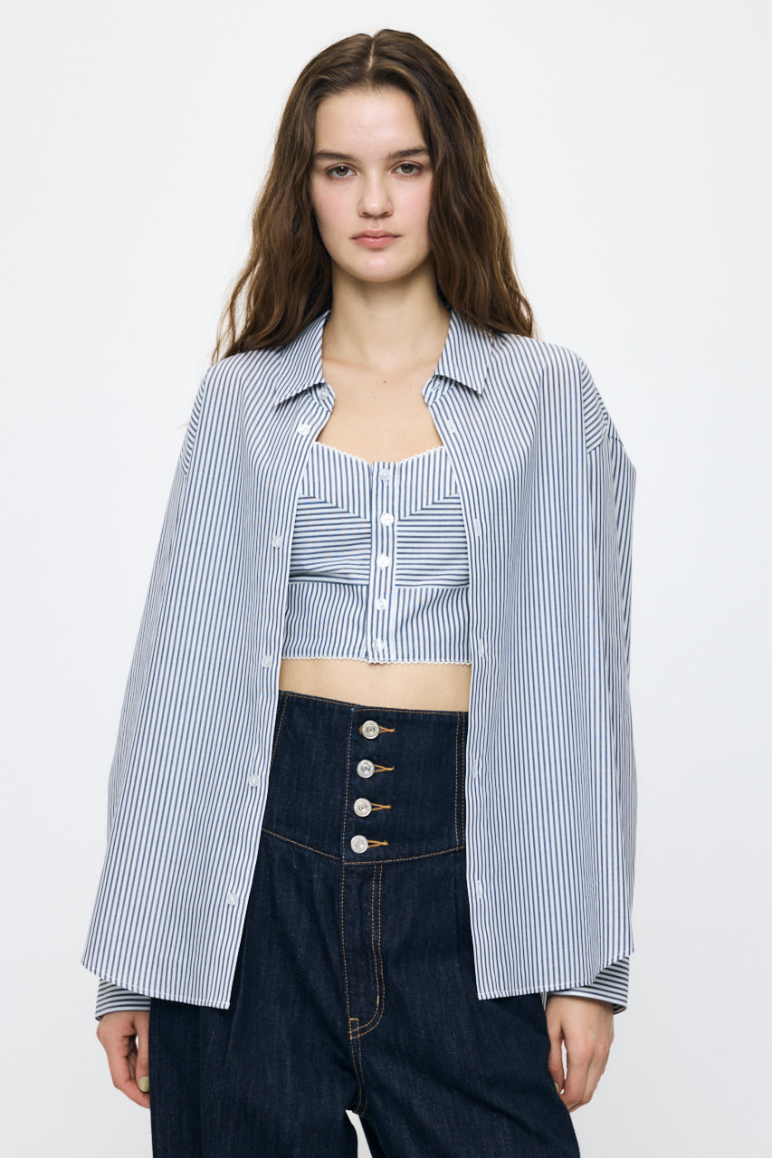 OVER SHIRT & BUISTIER SET Multi Blue / Free
