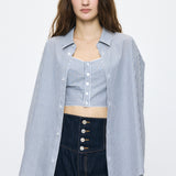 OVER SHIRT & BUISTIER SET Multi Blue / Free