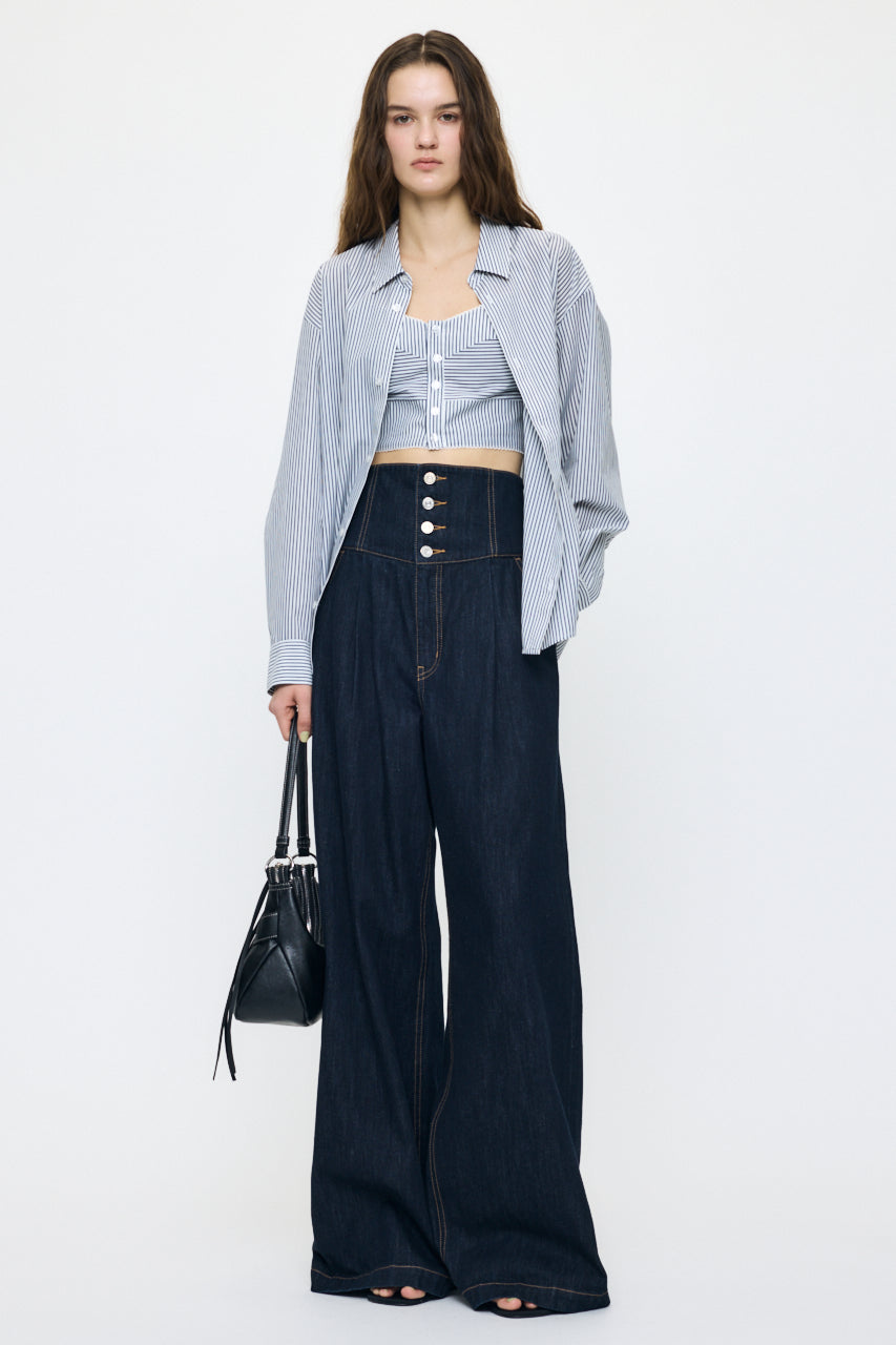 OVER SHIRT & BUISTIER SET Multi Blue / Free