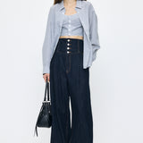 OVER SHIRT & BUISTIER SET Multi Blue / Free