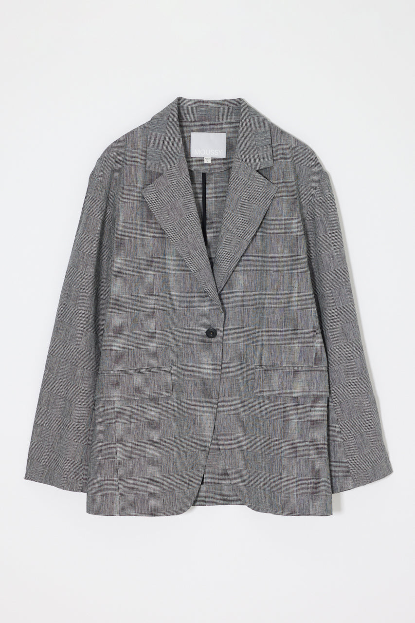 LINEN BLEND OVERSIZED JACKET Gray / Free