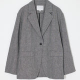 LINEN BLEND OVERSIZED JACKET Gray / Free