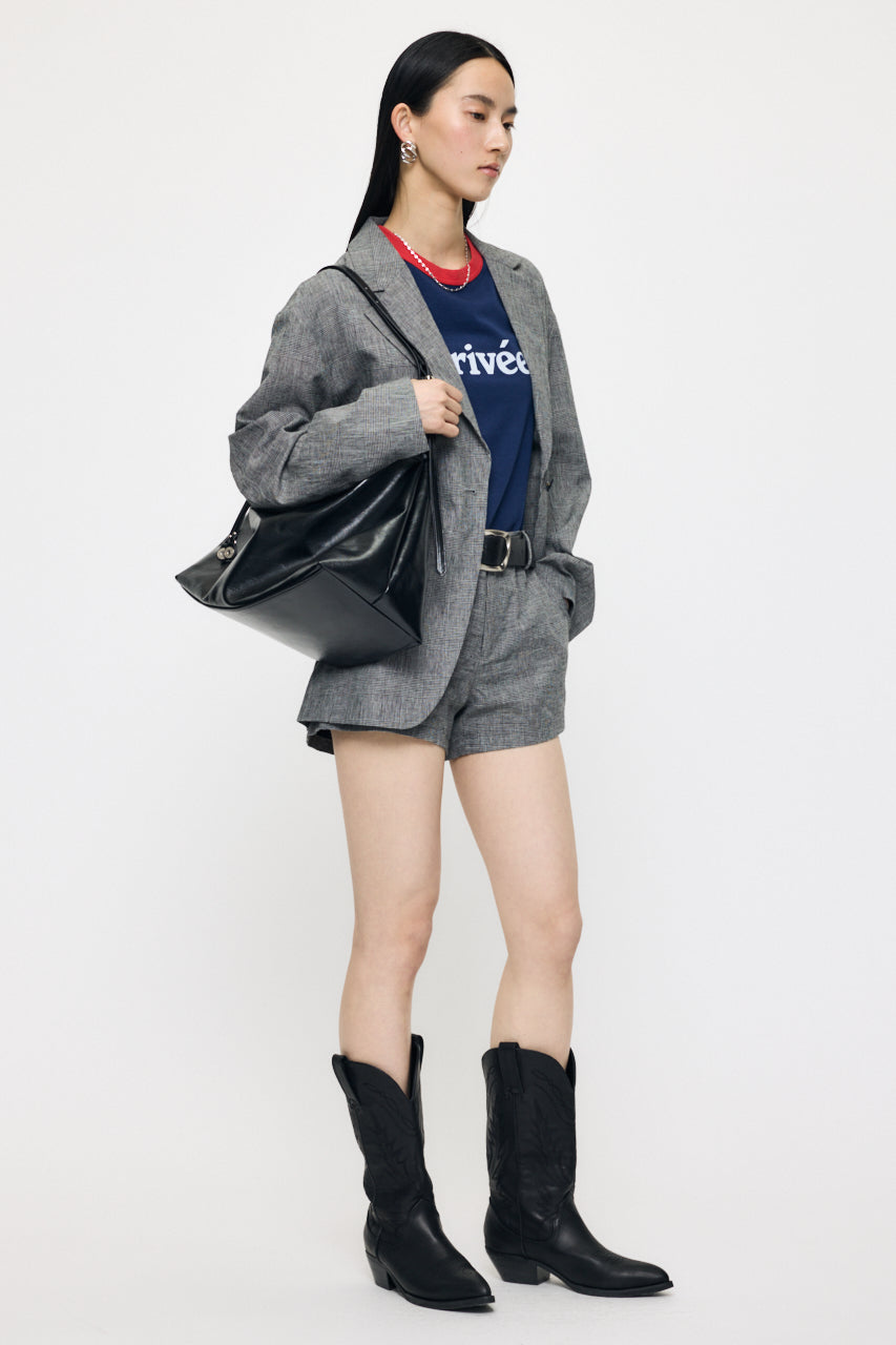 LINEN BLEND OVERSIZED JACKET Gray / Free