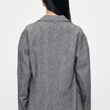 LINEN BLEND OVERSIZED JACKET Gray / Free