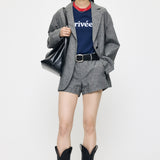 LINEN BLEND OVERSIZED JACKET Gray / Free