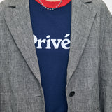LINEN BLEND OVERSIZED JACKET Gray / Free