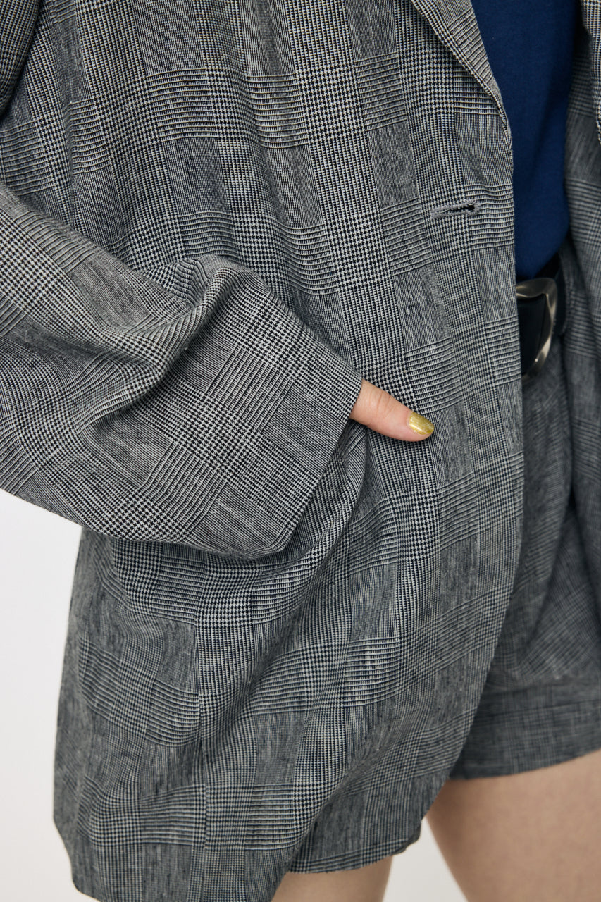 LINEN BLEND OVERSIZED JACKET Gray / Free