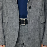 LINEN BLEND OVERSIZED JACKET Gray / Free