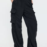 SATIN CARGO PANT Black / 1 (S)