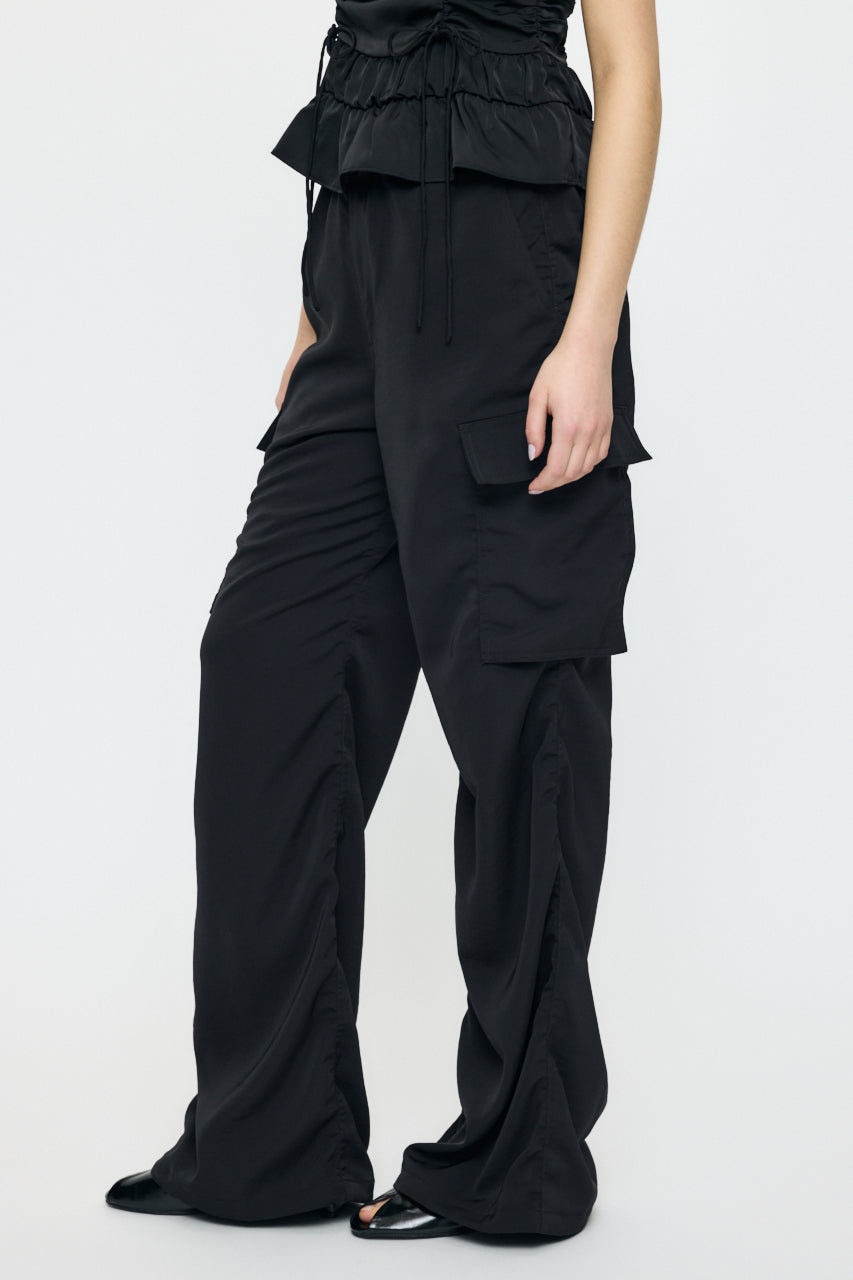 SATIN CARGO PANT Black / 1 (S)