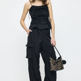 SATIN CARGO PANT Black / 1 (S)