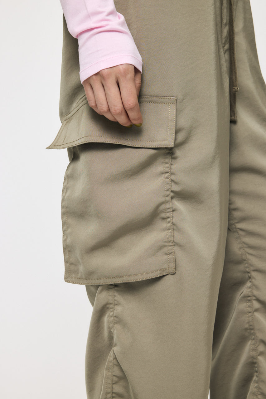 SATIN CARGO PANT Khaki / 1 (S)