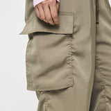 SATIN CARGO PANT Khaki / 1 (S)