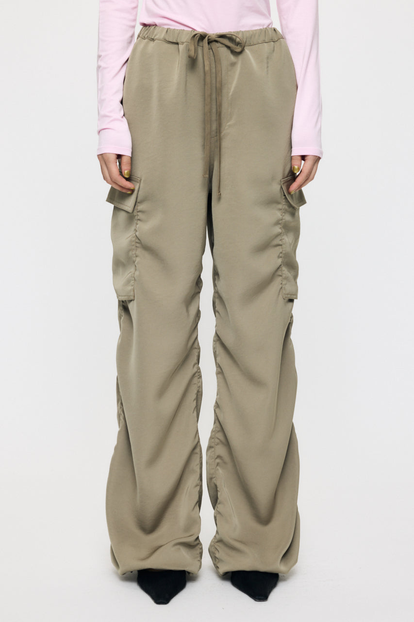 SATIN CARGO PANT Khaki / 1 (S)