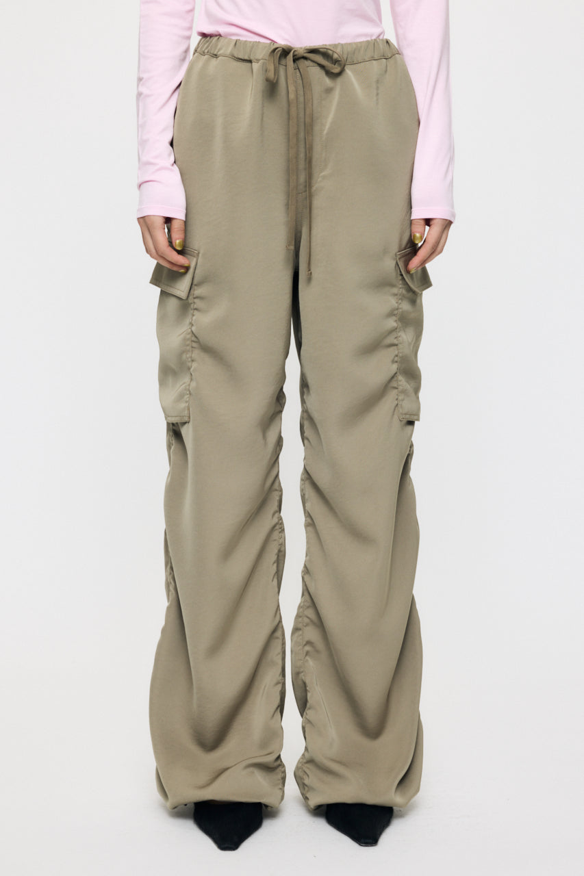 SATIN CARGO PANT Khaki / 1 (S)