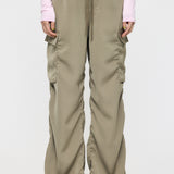 SATIN CARGO PANT Khaki / 1 (S)