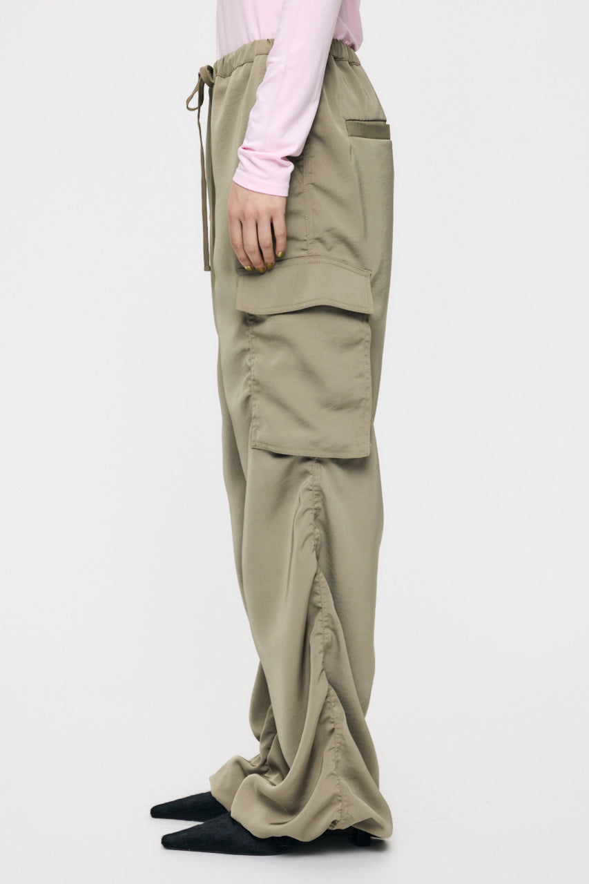 SATIN CARGO PANT Khaki / 1 (S)
