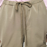 SATIN CARGO PANT Khaki / 1 (S)