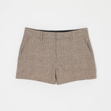 LINEN BLEND MICRO SHORTS Brown / 1 (S)