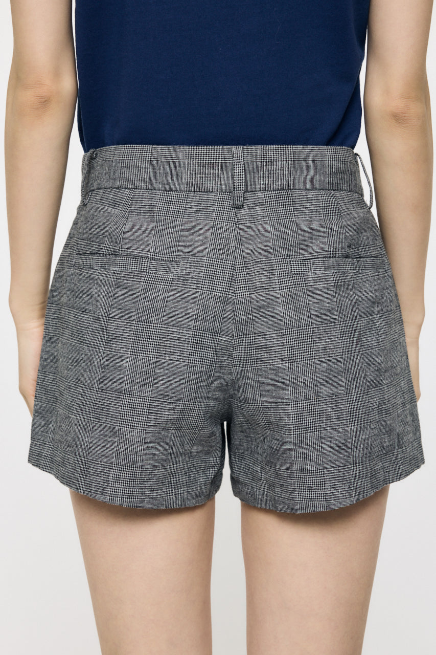 LINEN BLEND MICRO SHORTS Gray / 1 (S)