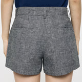 LINEN BLEND MICRO SHORTS Gray / 1 (S)