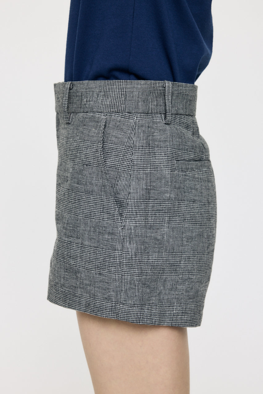 LINEN BLEND MICRO SHORTS Gray / 1 (S)