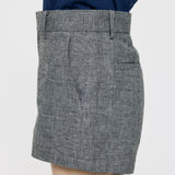 LINEN BLEND MICRO SHORTS Gray / 1 (S)
