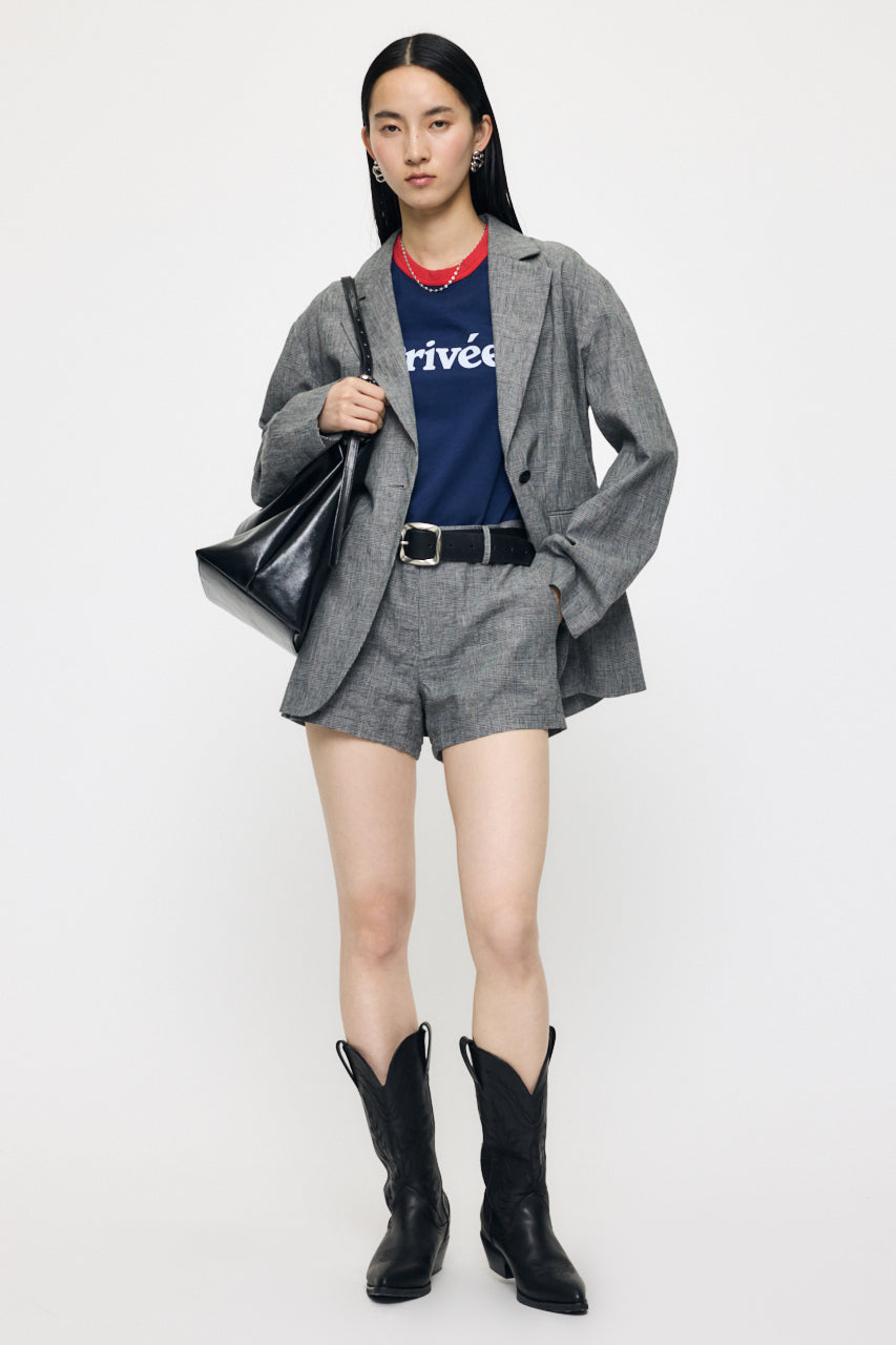 LINEN BLEND MICRO SHORTS Gray / 1 (S)