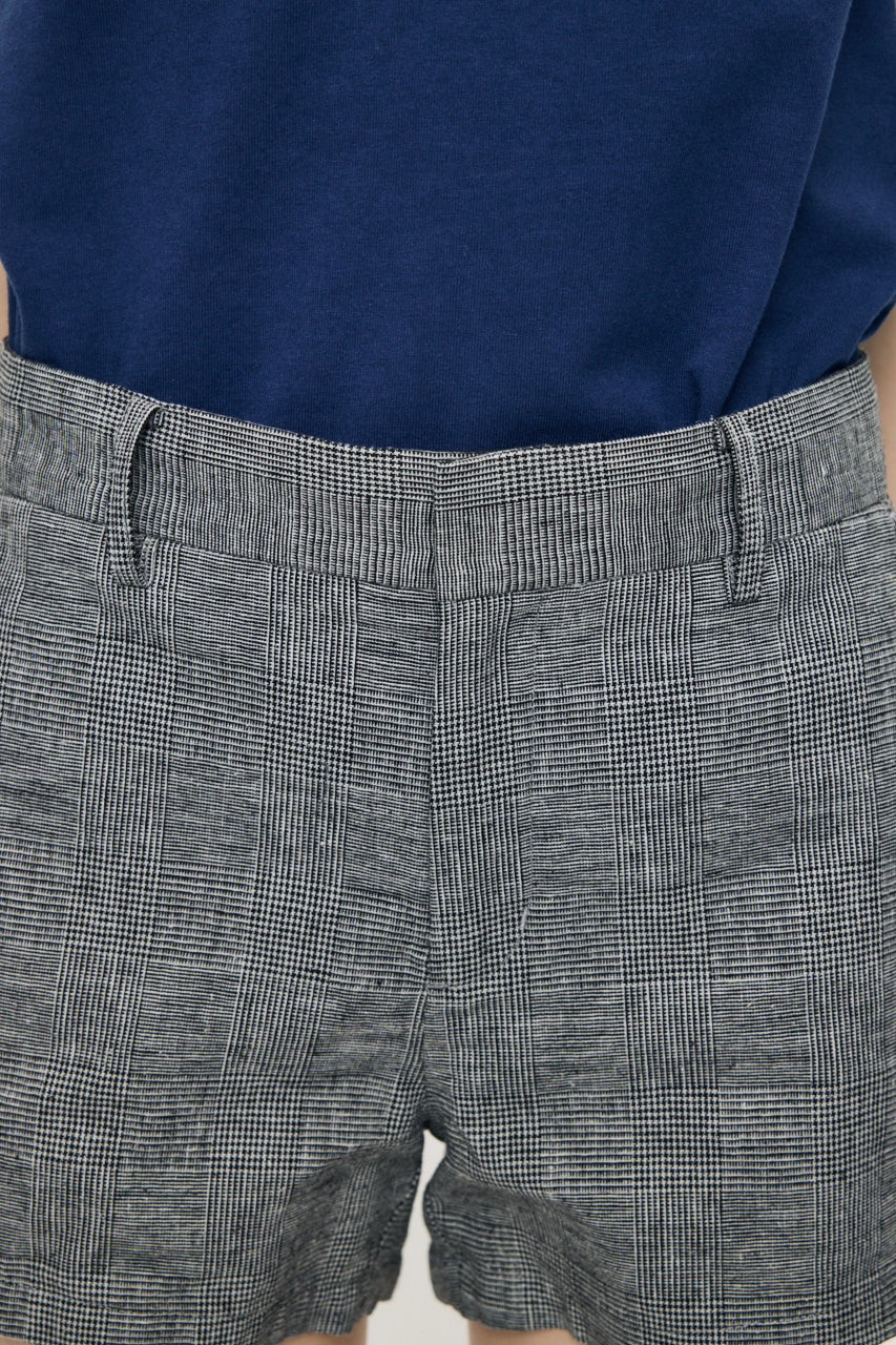 LINEN BLEND MICRO SHORTS Gray / 1 (S)