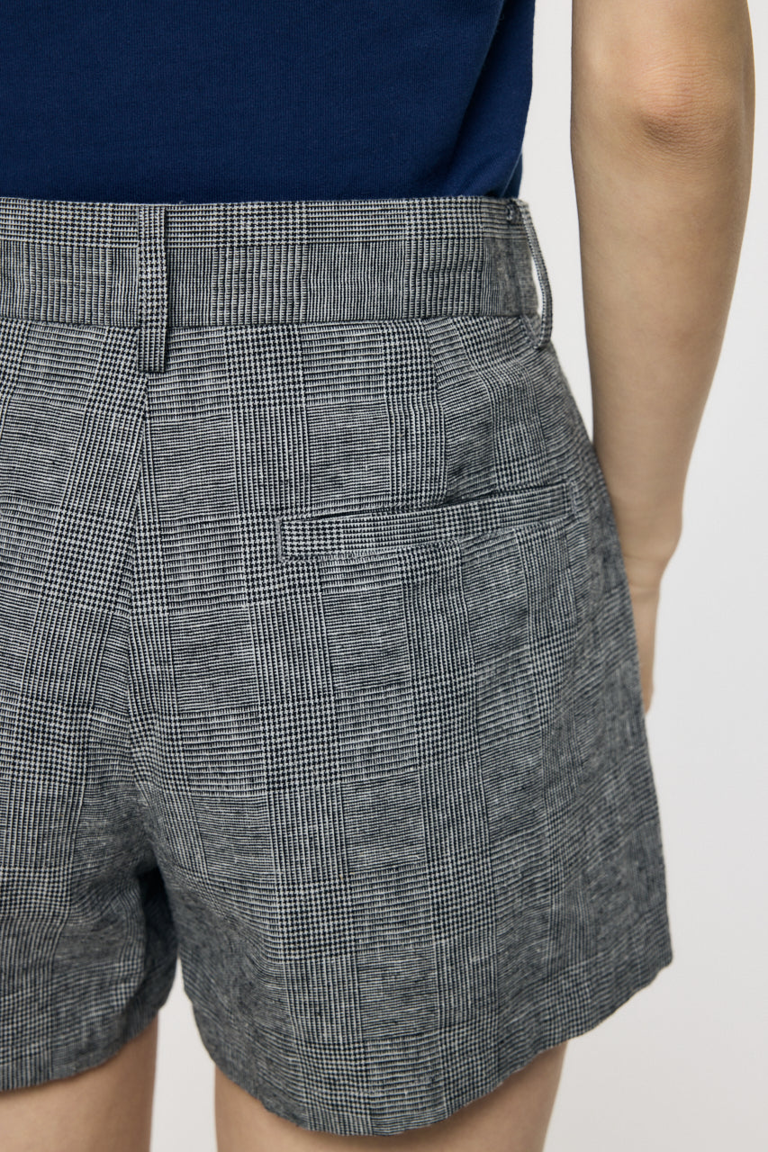 LINEN BLEND MICRO SHORTS Gray / 1 (S)