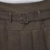 LOW SLUNG PLEATED MINI SKIRT - JS Brown / 1 (S)