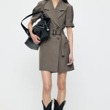 TRENCH MINI DRESS Brown / 1 (S)