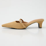 STRAP POINTED MULE Beige / M