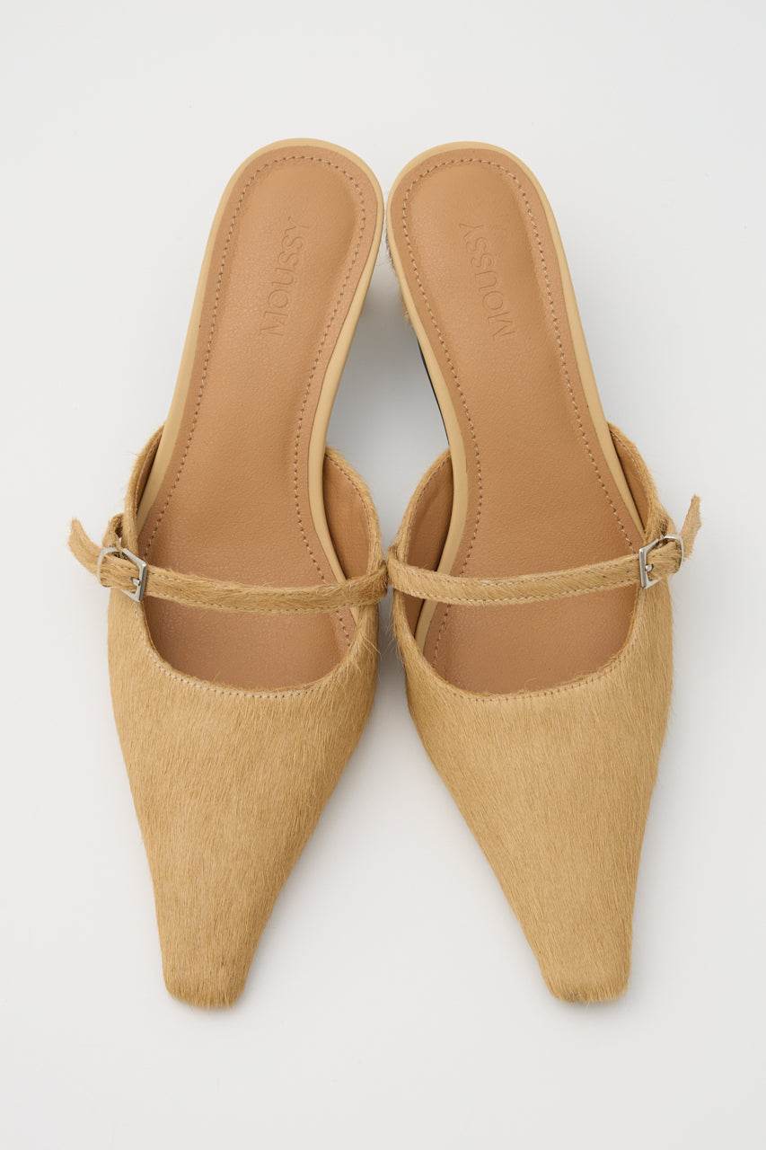 STRAP POINTED MULE Beige / M