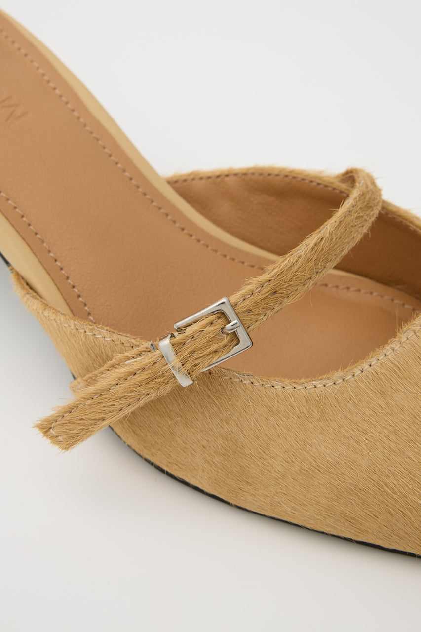 STRAP POINTED MULE Beige / M