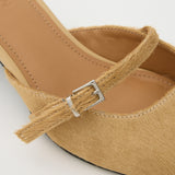 STRAP POINTED MULE Beige / M