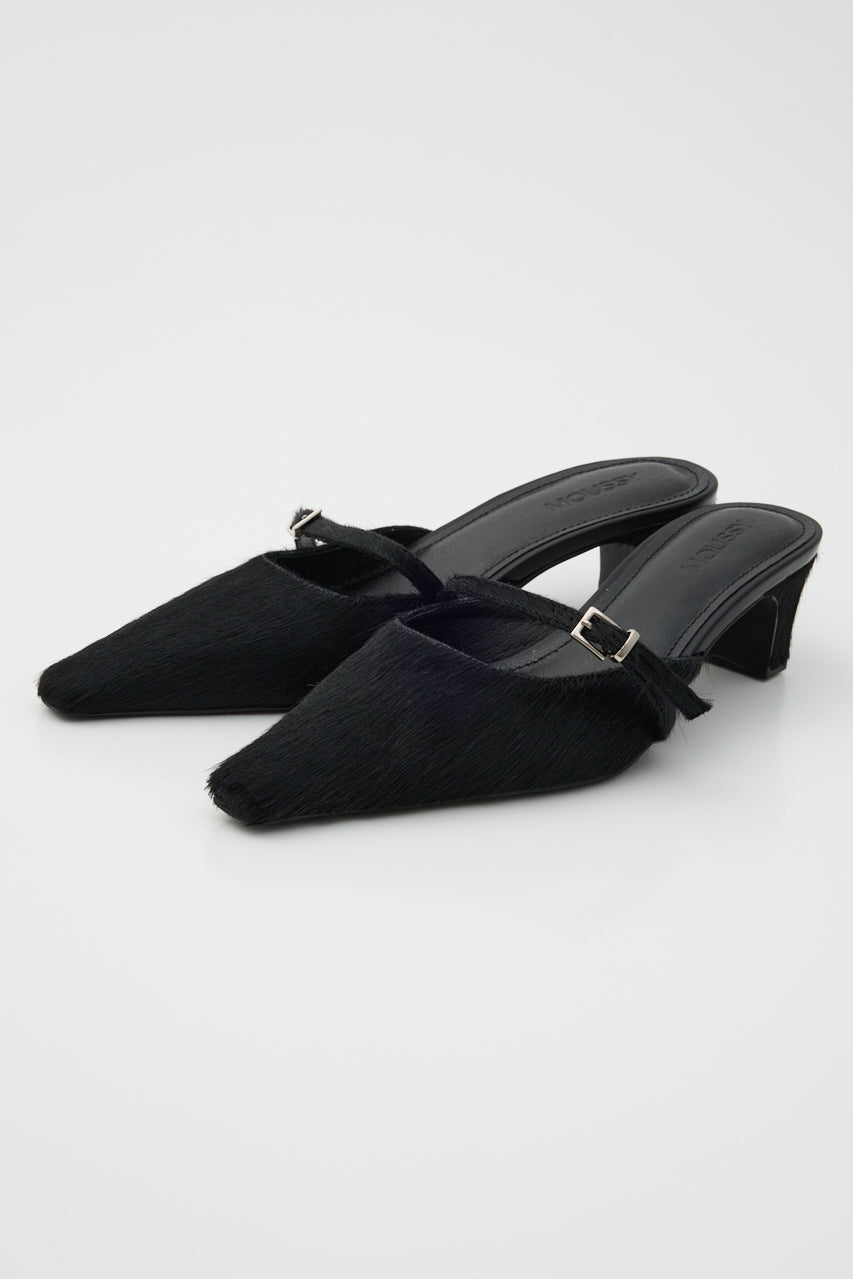 STRAP POINTED MULE Black / M